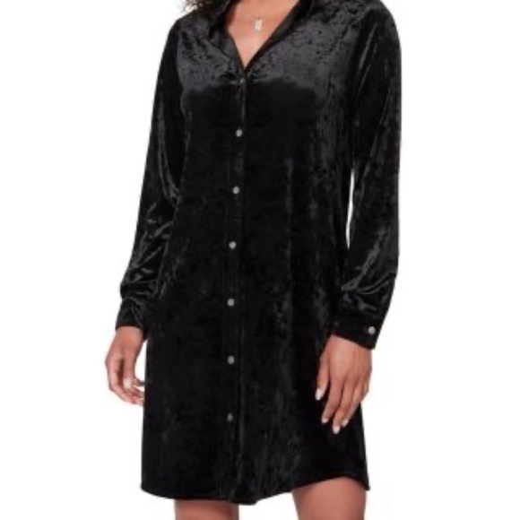 Karen Kane Crushed Velvet Shirt Dress Medium - Picture 1 of 6